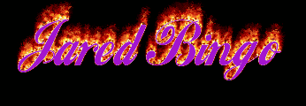 A sick logo saying Jared Bingo but it's on fire